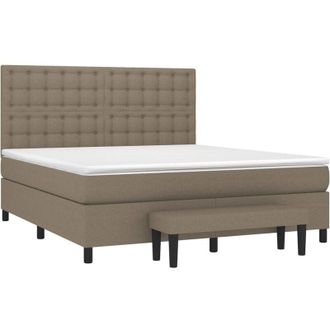 vidaXL Vidaxl - Cama Box Spring Con Colch&oacute;n Tela Gris Taupe 160x200 Cm