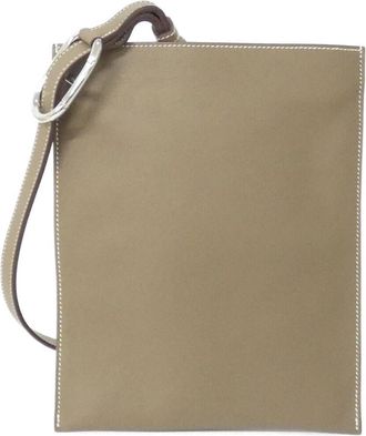 Herm&egrave;s Etoupe Gray Swift Leather Chain/Shoulder Wallet (Pre-Owned)
