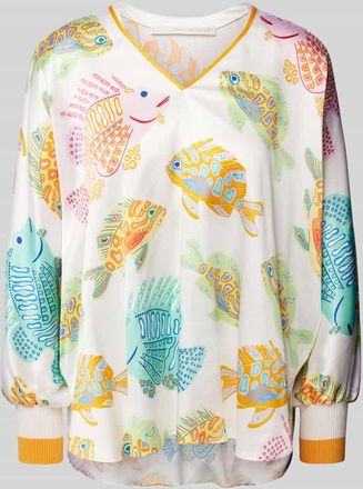 Herzensangelegenheit Herzensangelegenheit Blusenshirt aus Seiden-Elasthan-Mix in Offwhite, Größe 42