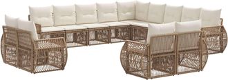 vidaXL Conjunto De Sof&aacute;s De Jard&iacute;n 13 Uds. Beige Y Blanco Crema Vidaxl