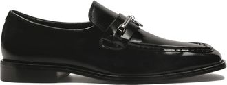 Kazar Zwarte loafers met sieradenversiering - Heren - Loafers - Zwart - 42 EU - Leer - Schoenen