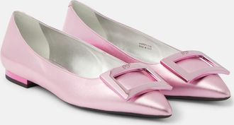 Roger Vivier Gommettine metallic leather ballet flats
