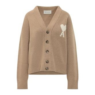 Ami Truien & Vesten, Dames, Beige, S, Wol, De Coeur Cardigan