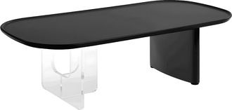 Vente-Unique Mesa de centro de MDF y acr&iacute;lico - Negro y transparente - RASIA