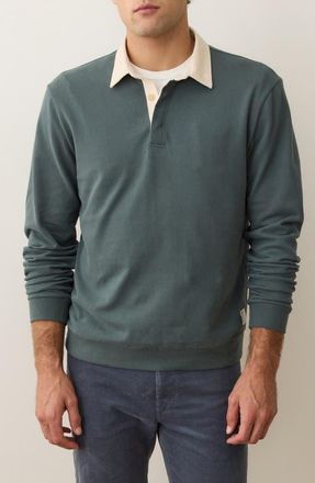 Marine Layer Sueded Rugby Polo in Balsam Green at Nordstrom, Size Small