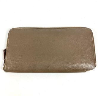 Herm&egrave;s Silkin Gray Epsom Leather Long Wallet (Bi-Fold) (Pre-Owned)
