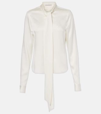 Stella McCartney Tie-neck satin blouse