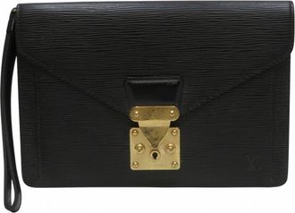 Louis Vuitton Black Epi Leather Clutch Bag (Pre-Owned)