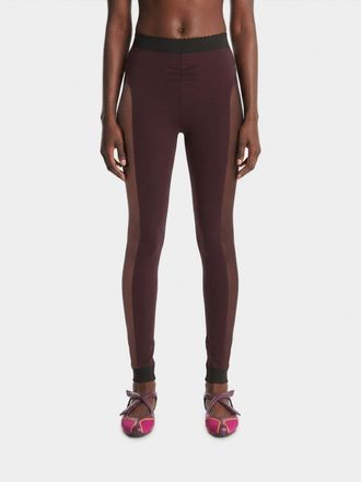 The Attico Leggings skinny fit in misto viscosa semitrasparente a vita media