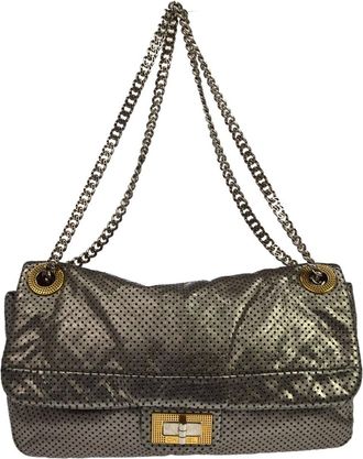 Chanel Drill Flap Perforated Leather Metallic Leather Handbag (Pre-Owned)