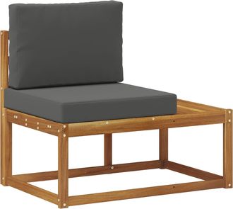 vidaXL Sof&aacute; De Esquina Exterior Natural Y Antracita 91 X 63 X 73 Cm Vidaxl