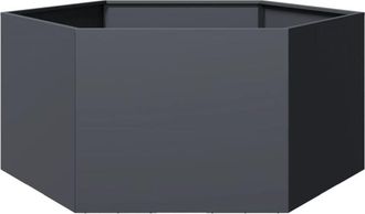 vidaXL Vidaxl - Jardinera Hexagonal De Acero Gris Antracita 104x90x45 Cm