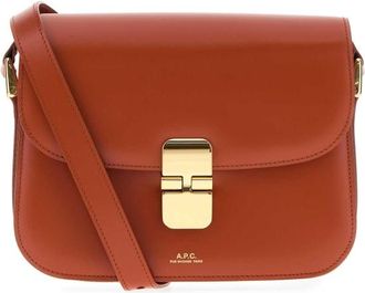 A.P.C. Brick Leather Small Grace Crossbody Bag