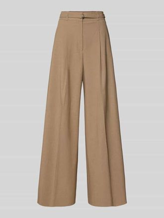 HUGO BOSS Weite Hose mit Viskose-Anteil Modell HAWELSA in Beige Melange, Gr&ouml;&szlig;e 34