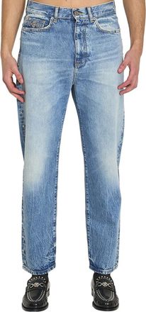 Versace Blue Straight Mid Rise Jeans