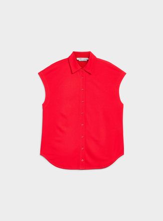 Contemporaine Womens Piqu&eacute; jersey cap-sleeve shirt