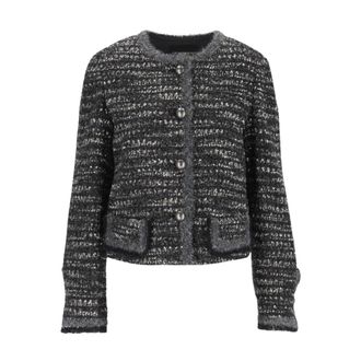 Emporio Armani Jassen, Dames, Grijs, M, Tweed, Tweed Jas