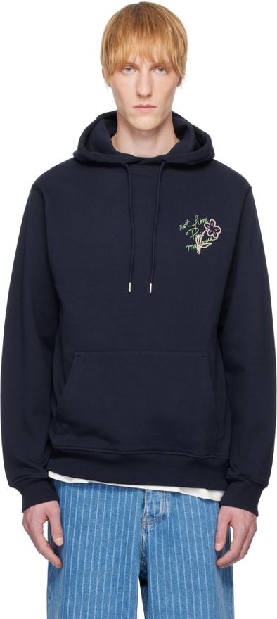 Drôle de Monsieur Navy Le Hoodie Slogan Esquisse Hoodie from