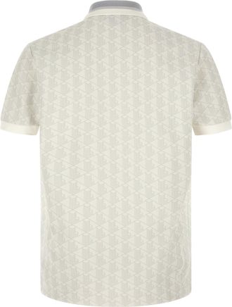 Lacoste Jacquard Geometric Monogram Polo - White