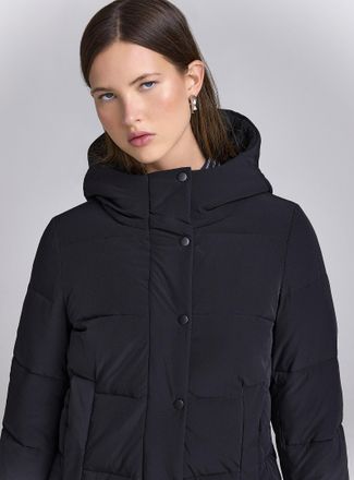 Twik Womens Mid-length soft nylon puffer jacket