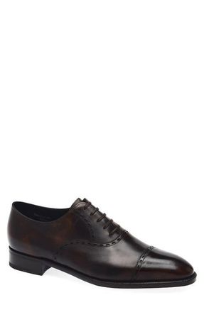 John Lobb Philip II Oval Cap Toe Oxford in Dark Brown at Nordstrom, Size 10.5Us