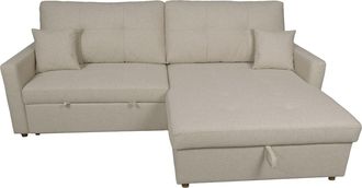 Home Heavenly Home Heavenly - Sof&aacute; Chaise Longue Reversible Sahara, Con Arc&oacute;n De Almacenamiento Y Cama Extra&iacute;ble, Tapizado Antimanchas Con Ca Color: Beige