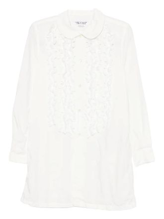 Comme Des Garçons Camicia con ruches - Bianco