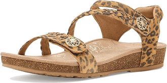 Aetrex Jillian Braided Quarter Strap Sandals Womens Sandals Leopard : 8.5 M (B), Leather