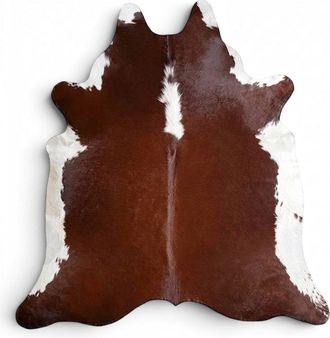 Infinity Leather Natural Cow Leather Brown White Cowhide Hairon Rug - Hereford