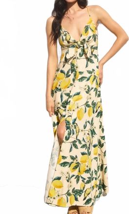 Dress Forum Printed Maxi Dress In Vintage Lemon