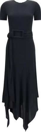 Alaia Womens Dress Belted Jersey Black Viscose