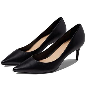 Massimo Matteo Womens Massimo Matteo Celeste Pump Black Leather Stiletto Heel VER1191