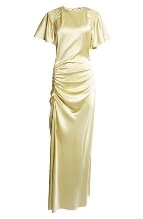 Veronica Beard Huntleigh Side Ruched Silk Blend Gown in Pistachio at Nordstrom, Size 10