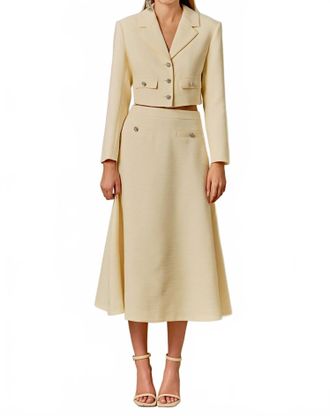 endless rose Tweed A Line Skirt In Yellow