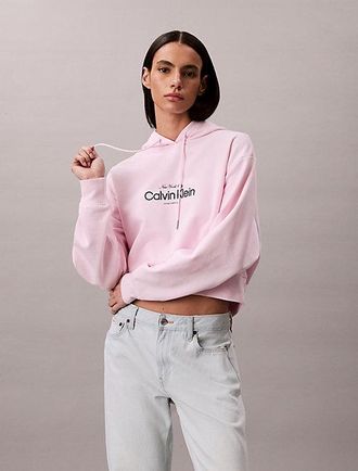 Calvin Klein Sudadera cropped con capucha y logo