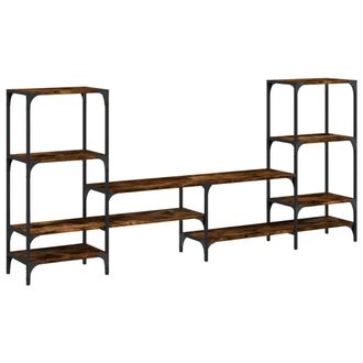 vidaXL Vidaxl - Mueble De Tv Madera Ingenier&iacute;a Roble Ahumado 206,5x28,5x95 Cm