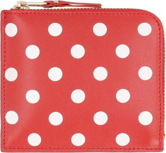 Comme Des Gar&ccedil;ons Polka-dot leren portemonnee - Dames - Portefeuilles - Rood - ONE Size - Leer - Accessoires