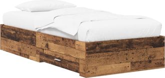 vidaXL Estructura De Cama Madera Envejecida Madera De Ingenier&iacute;a Vidaxl