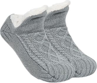 Generic Christmas Choice for Women Men Truecups Fleece Socks Ultra Soft Fluffy Socks with Gripper Non-Slip Soles Warm Bed Cozy Slipper Sock for Stocking Stuff