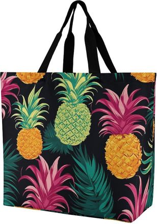 Generic Tropical Pineapple Women Handbag Handle Shopper Bag Reusable Tote Bags For Work Casual Ladies