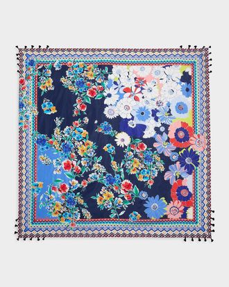 Johnny Was Tiana Floral Silk Scarf