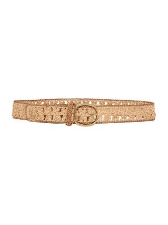 Gerard Darel Paloma Floral Raffia Belt in Natural at Nordstrom, Size Medium