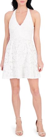 Siena My Balconia Halter Lace Minidress in White at Nordstrom Rack, Size 16