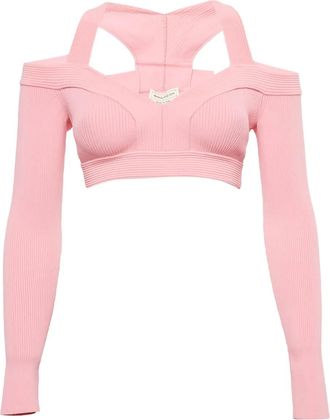 Alexander McQueen Ribgebreide top - Roze