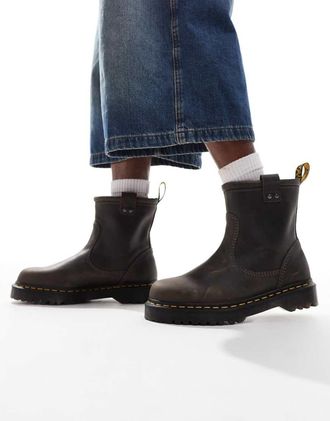 Dr. Martens Dr. Martens - Anistone Lo - Stivaletti unisex Chelsea in pelle marroni-Marrone