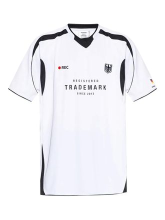 VETEMENTS panelled graphic-print T-shirt - unisex - Polyester - S - White