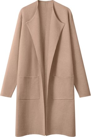 Merokeety Womens Knitted Coat Modern, Khaki, L