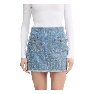 Guess Juliette Minirok - Dames - Rokken - Blauw - Maat: W30 Katoen
