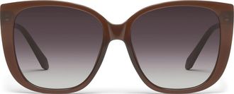 Quay Ever After 58mm Cat Eye Sunglasses in Dark Brown/dark Brown at Nordstrom