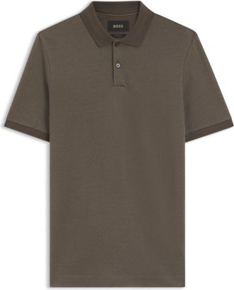BOSS Regular-fit polo shirt in cotton-silk jacquard